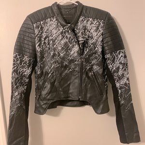 BCBGMAXAZRIA LUIS Faux-Leather Moto Jacket